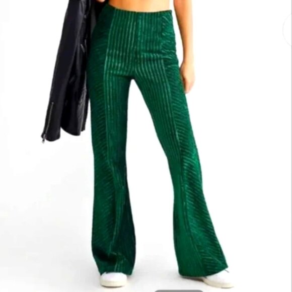 Free People Pants - Free People Women's XS Velvet Pull-on Flare Pants Boho New